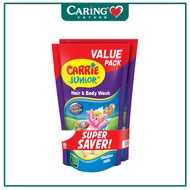 CARRIE JUNIOR HAIR & BODY WASH DOUBLE MILK REFILL POUCH 500G 2S