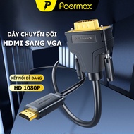 HDMI to VGA conversion cable with full HD 1080 resolution, stable transmission, smooth image - Poerm
