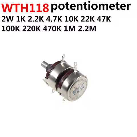 WTH118-2 2W 1A duplex Potentiometer double WTH118-1A 2W 470R 1K 2.2K 2K2 10K 22K 47K 100K 150K 220K