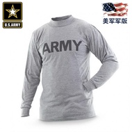 เสื้อยืดแขนยาวป้องกันแสงสะท้อนสำหรับการฝึกซ้อมร่างกาย ชุดวิ่ง USMC คอตั้ง ผ้าโพลีเอสเตอร์ ฤดูใบไม้ผล
