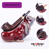 PIPA POPEYE CANGKLONG 3 IN 1 HEWANG 20S5 UNTUK TEMBAKAU DAN ROKOK 8MM / 6MM BAHAN KAYU EBONY BISA DI