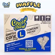 วาฟเฟิลโคน(ใหญ่) รสวนิลา กล่องใหญ่ 240 ชิ้น / Waffle cone Vanilla (Large) Big box 240 PCS.