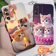 Softcase Oppo A74 4G / A95 4G Beautiful Cat Motif - Cute Cat Case - Cute Animal Trendy Colorful Girl