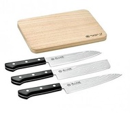 燕人之匠 霞流系列 三件式廚刀組&桐木砧板 ETK-5000