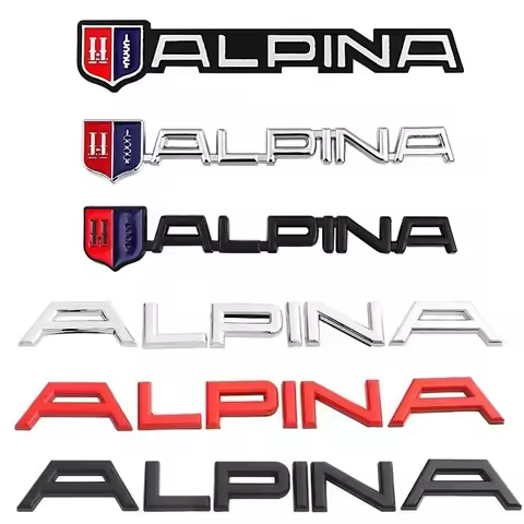 3D Metal ALPINA Logo Car Rear Trunk Fender Stickers Decals Front Hood Grill Emblem Badge Car Styling