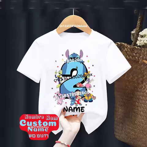 Children's Lilo Stitch Birthday Family Matching T-shirt 2 3 4 5 6 7 8 9 Stitch Birthday Children's S