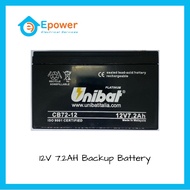 UNIBAT 12V 7.2AH Backup Battery