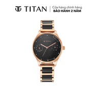 Đồng hồ nữ TITAN Purple Acetate dây kim loại & Acetate mặt 35MM màu đen 2670WD01