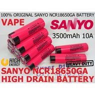ORIGINAL SANYO NCR18650GA 3500mAh 3.7V Li-Ion 18650 ga 10a Rechargeable High energy capacity Power Vape Battery DIY