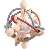 Baby Sensory Toys 3 4 5 6 Months, Silicone Montessori Toys, Baby Teething Toy, Infant Rattle Teether