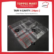 4 Cavity Inner Plastic Tray for B-013-J SQUARE Biscuit CONTAINER x 24pcs