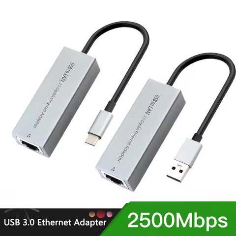 2500Mbps USB Ethernet Network Adapter for Macbook Pro Air USB C to RJ45 Ethernet Adapter for PC Lapt