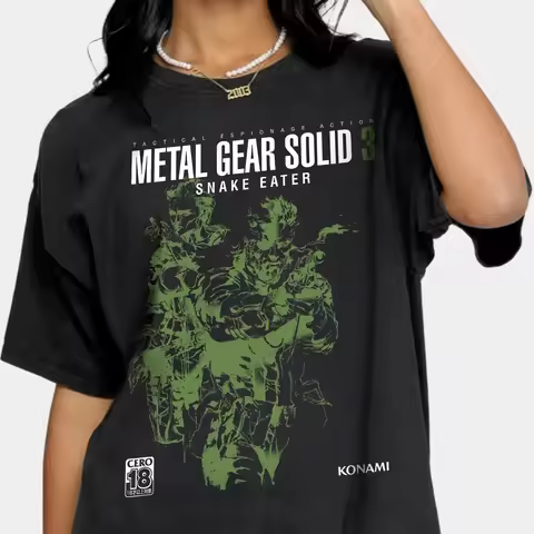 Metal Gear Solid 3 Snake Awesome Pure Cotton Shirts Crew Neck Heartfelt Gift Metal Gear Solid Game C