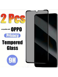 2 Piezas De Protector De Pantalla De Cristal Templado Privado De Cobertura Completa Para Oppo Find X2/x3/x5/lite/a76/a96/a77/a17/a53/a53s/a52/a54 5g/a74