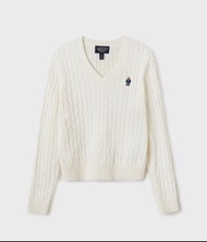 全新 WHO.A.U Steve V-neck Pullover Sweater Ivory 白色 衛衣 冷衫 V領 小熊 WHOAU