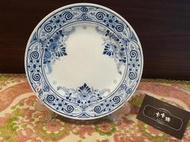 【卡卡頌 歐洲跳蚤市場/歐洲古董】荷蘭老件_Delft 花紋藍白瓷盤 p1082