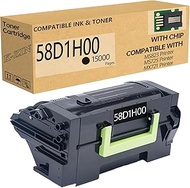K-ZIN 58D1H00 (15000 Pages) Black Toner Cartridge(with Chip)Compatible with Lexmark 58D1H00 58D1U00 