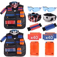 Kids Vest Suit Kit Soft Bullet Set for Nerf Game Undershirt Tactical Magazine Accessories Toys Game Playing Wear