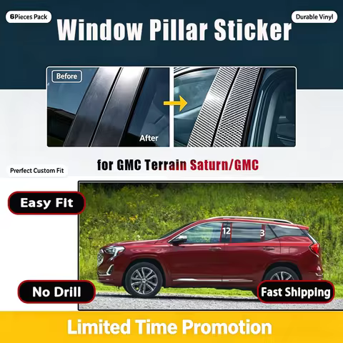 Suitable for GMC Terrain Saturn/GMC Acadia Window Decoration Gloss Black Center Pillar Sticker 2017-