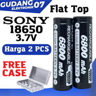 2 Pcs - Baterai 18650/ Baterai Isi Ulang - Sony 18650 3.7V 6800mAh/ Batre Cas 18650/ Batre 18650 Rec