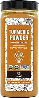 Soeos Organic Turmeric Powder 10oz (284g), Non-GMO Verified, USDA Organic, Natural Curcumin, Lab Tes