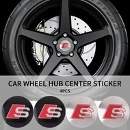 4Pc 56mm Car Wheel Center Hub Cap Rim Cover Emblem Stickers For Audi sline Rs A4 B7 B8 B9 A3 8P 8V 8