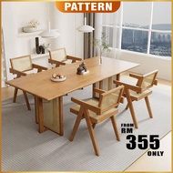 Nordic Solid Wood Rattan Dining Table | Rattan Dining Table Dining Chair