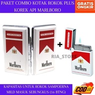 PAKET COMBO - KOTAK ROKOK + KOREK API BRAND ROKOK MARLBORO / Kotak Rokok Free Korek - High Quality B