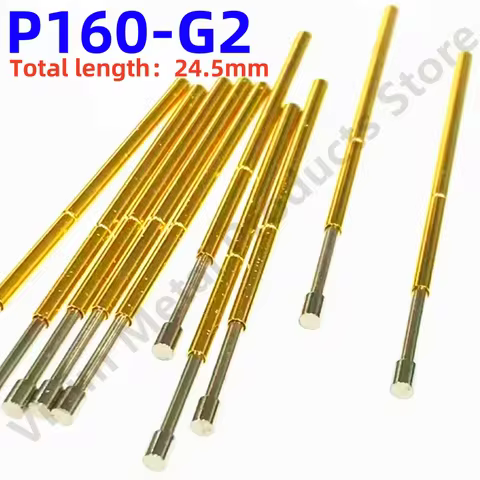 100PCS P160-G2 Spring Test Probe Pogo Pin Spring Test Pin Length 24.5mm Needle Dia 1.36mm Test Probe