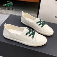 A-6💚Cartelo Crocodile（CARTELO）Women's Thin Shoes Women2022Fall Casual Shoes Women's Low-Cut Slip-on Soft Sole Shoes Wome