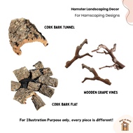 Cork Bark Tunnel for Hamsters Cork Bark Flat for Hamster Cage Landscaping