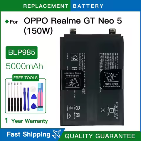 Brand new REPLACEMENT Battery BLP985 5000mAh 7.74V For Oppo Realme GT Neo 5 5G 2023 150W, RMX3706 Ba