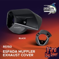 RS150 MUFFLER EXHAUST COVER BLACK muffler cap Rs150 CARBON BLACK E5 ESPADA EXHAUST RS150 VF3I END CA