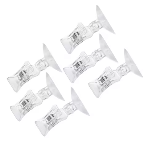 6Pcs Fodder Clamps Aquarium Feeding Clips Fish Tank Suction Cup Clamp for Seaweed Algae Lettuce Fodd