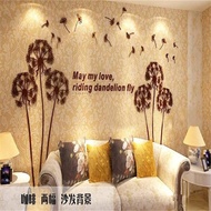 Golden Horse dandelion acrylic 3D stereoscopic mirror wall sticker room sitting room background sofa