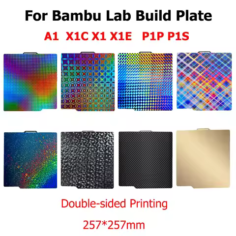 Double Sided 3D Printing PEI Sheet for Bambu Lab Build Plate Bambulab A1 X1C P1S P1P Plate 257x257mm