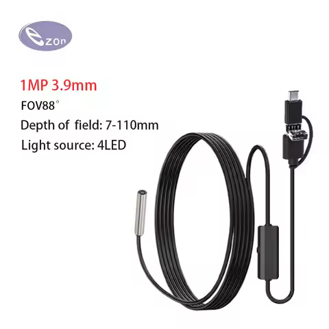 1MP 3.9mm FOV88° Electronic endoscope for precision instrument inspection 1.5m 3-in-1 soft cord Mech