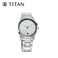 Titan Workwear with White Dial &amp; Stainless Steel Strap  Men's Watch 1806SM01