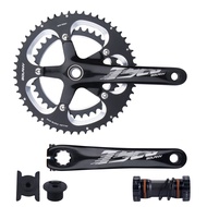BOLANY 170mm Bike Crankset Double Speed Round 39/53T Chainring 130BCD Hollow Integrated 9S/10S with 
