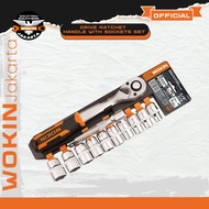 Wokin 1/ 4 Inch Ratchet Socket Handle Set | Wokin 3/ 8 Inch Ratchet Socket Wrench | 1/ 2 inches | Ma
