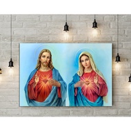 Lukisan Print Hati Kudus Yesus & Maria