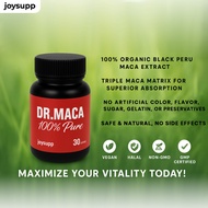 Dr. MACA 100% Pure Organic Black Peru Maca Extract | Energy Booster | Vitality & Stamina Capsules| H