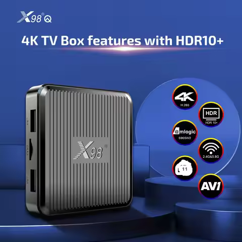 X98Q S905W2 Android11 TV Box 1/2GB RAM 8/16GB ROM Dual Band WiFi HDMI2.1 4K AV1 Decoder Smart Media 