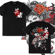 S-5XL Japanese Geisha T-Shirt | Men Women Loose Cotton Tee | Geisha Fan Clothes | Geisha Series 07