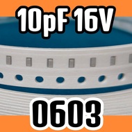 10pcs Ceramic Capacitors SMD 0603 1608 16V 10pF 10 pF 16v 0.010nF 0.010nF 16v 0.010 nF 0.010 nF 16v 