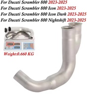 Exhaust silencer middle connection pipe for Ducati Scrambler 800 Icon Dark Nightshift 2023 2024 2025