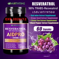 Airthtime Resveratrol 500mg trans-resveratrol 500mg Promotes Immune Cardiovascular Support and Joint Support