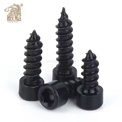 HA [M2 M2.6 M3 M4 M5 M6] Black Cylinder Head Hexagon Head Self-tapping Screws Cup Furniture Speaker 