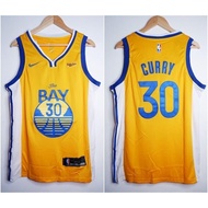 Jersey Basket NBA Warriors GSW The Bay Kuning #30 Stephen Curry