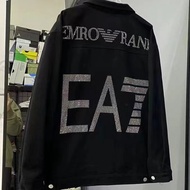EA7 Diamond Eagle Denim Jacket - Loose Fit for Men & Women | Spring/Autumn